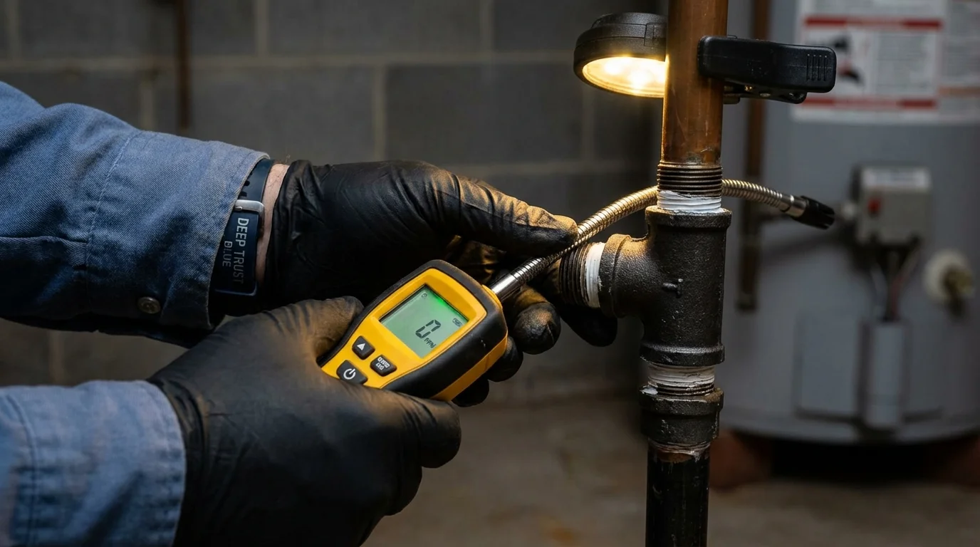 Gas leak detection with electronic sniffer by Johns Plumbing LLC in Tombstone