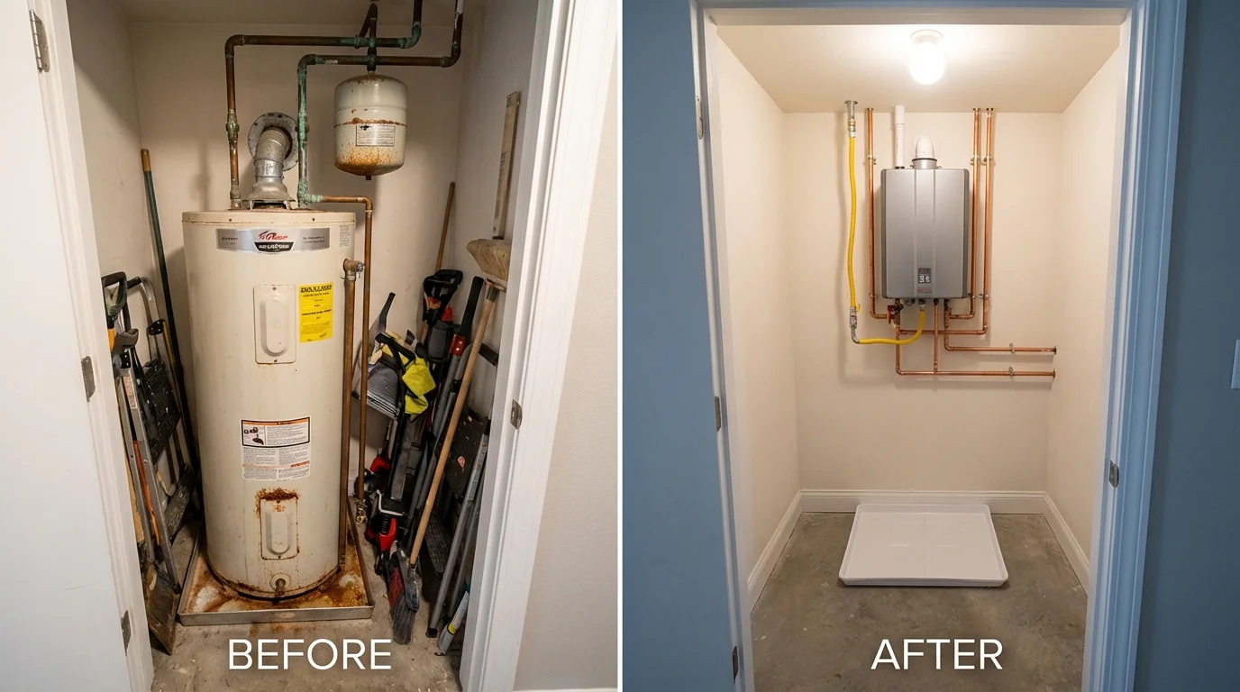 Tank water heater versus wall-mounted tankless unit comparison for Tombstone, AZ homeowners