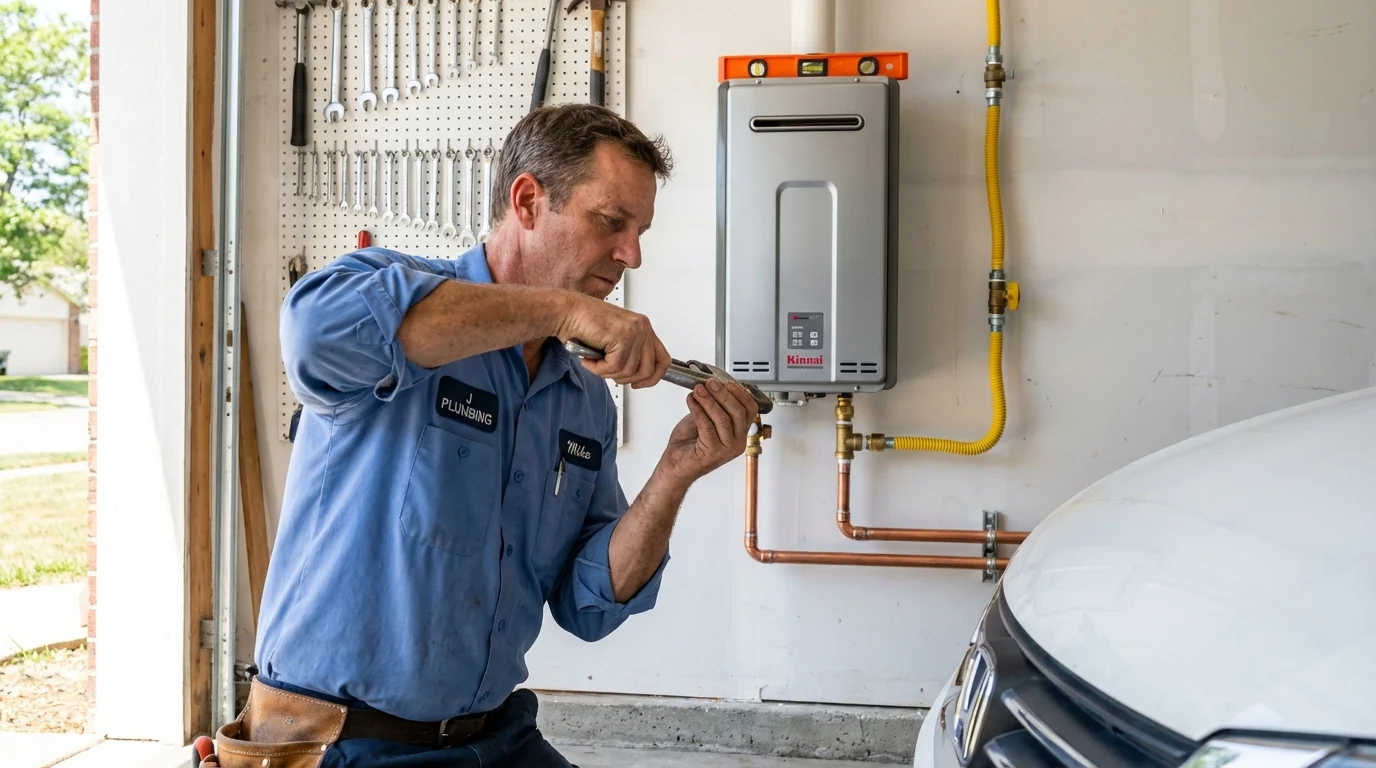 Tankless water heater installation by a Johns Plumbing LLC plumber in Tombstone